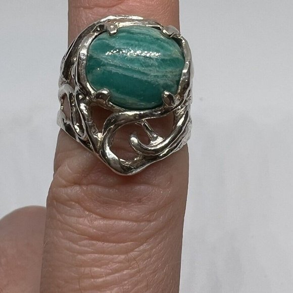 Passage To Israel Didae Shablool 925 Sterling Silver Teal Amazon it’s Ring Sz 7 - Picture 2 of 3